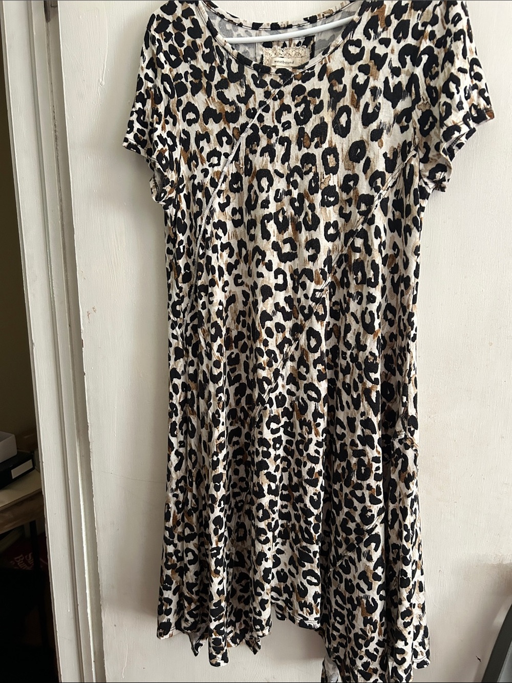 Westbound Animal Print Swing Dress in Black, Brown & Cream Cheetah Print